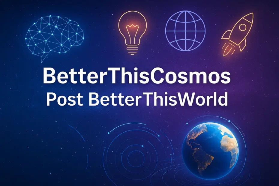 BetterThisCosmos post BetterThisWorld digital concept illustration.