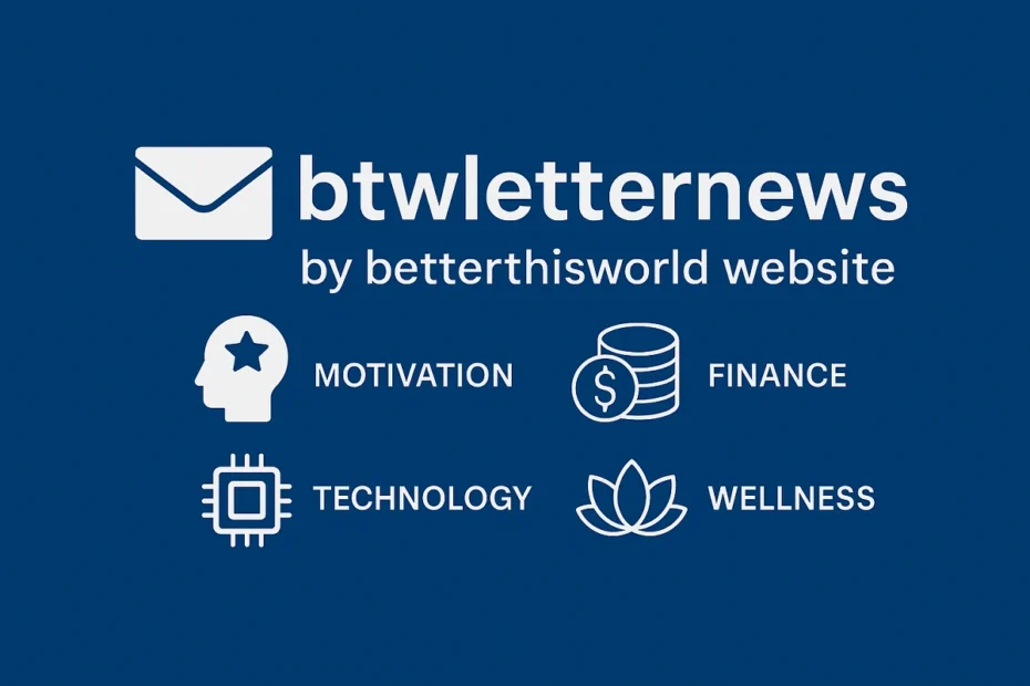 btwletternews by betterthisworld website banner showing icons for motivation, finance, technology, and wellness.