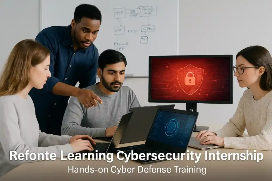 Refonte Learning Cybersecurity Internship participants learning hands-on cybersecurity skills.